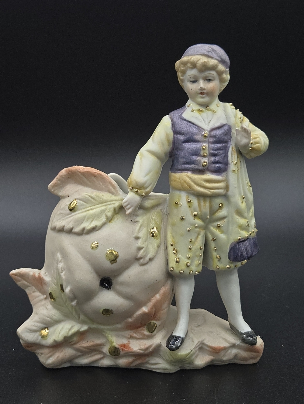 Vintage Porcelain Paul Ux Man W/ Match Holder - Occupied Japan